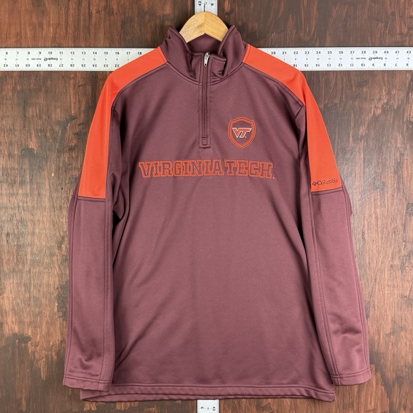 Columbia Other - Virginia Tech Hokies‎ Columbia Omnishield 1/4 Zip-Up Jacket Maroon Mens XL NCAA